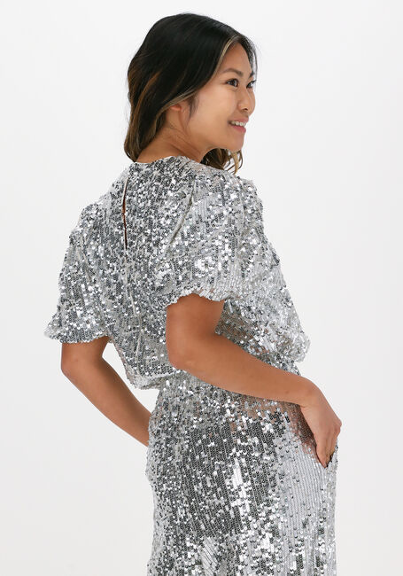 Silberne SELECTED FEMME Top SLFSELENE SS PUFF SLEEVE SEQUI - large