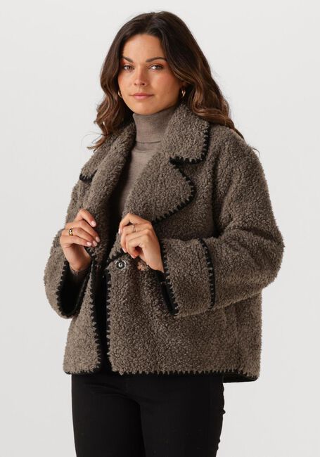 Taupe OBJECT Teddy-Jacke OBJSHIREN JACKET - large