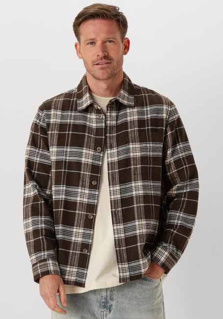 Taupe LES DEUX Overshirts LENNON CHECK OVERSHIRT - large