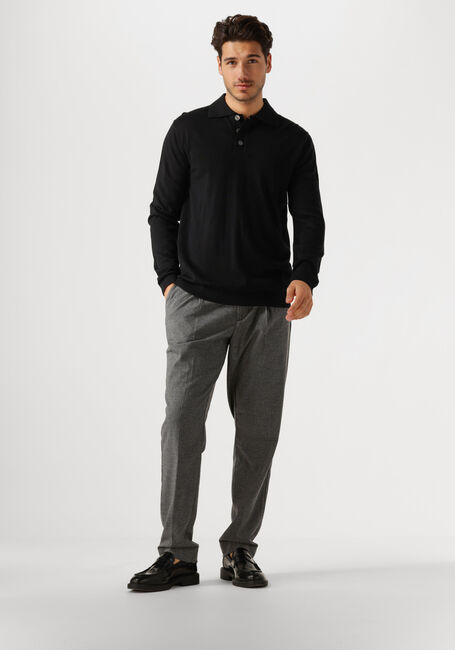 Schwarze SELECTED HOMME Pullover SLHTRAY LS KNIT MERINO POLO - large