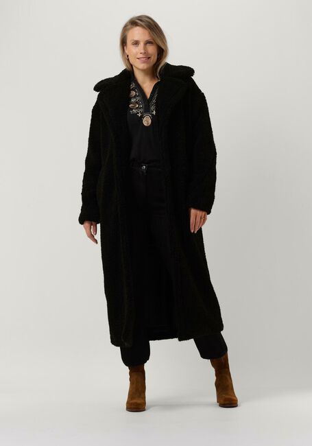 Schwarze NOTRE-V Teddy-Jacke TEDDY COAT LONG - large
