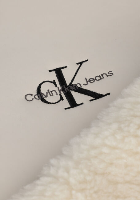 Beige CALVIN KLEIN Teddy-Jacke FAUX FUR LEATHER COAT - large