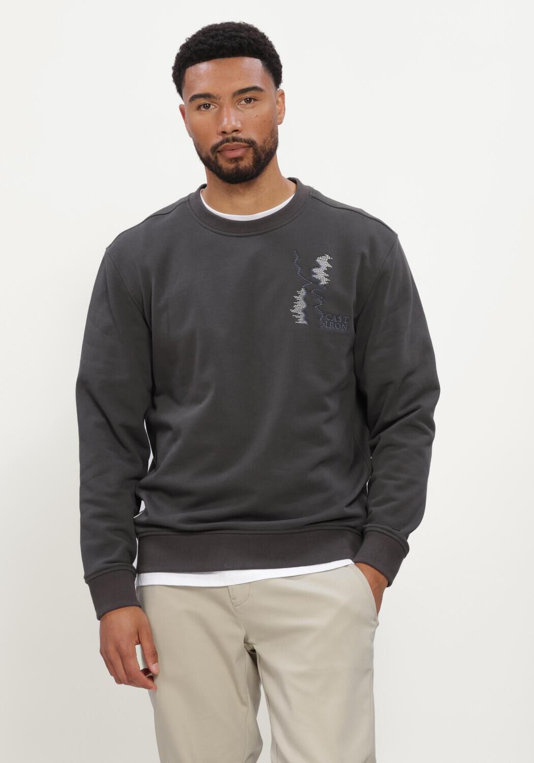 Dunkelgrau CAST IRON Sweatshirt CREWNECK RELAXED FIT GRAPHIC - large