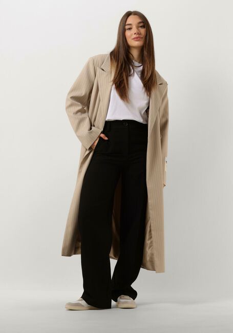 Sand ALIX THE LABEL Mäntel LADIES WOVEN PINSTRIPE COAT - large