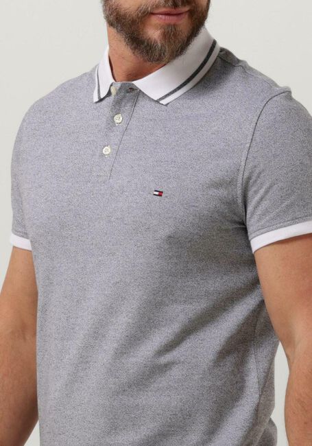 Dunkelblau TOMMY HILFIGER Polo-Shirt PRETWIST MOULINE TIPPED POLO - large