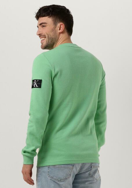 Grüne CALVIN KLEIN Sweatshirt MONOLOGO BADGE WAFFLE LS TEE - large