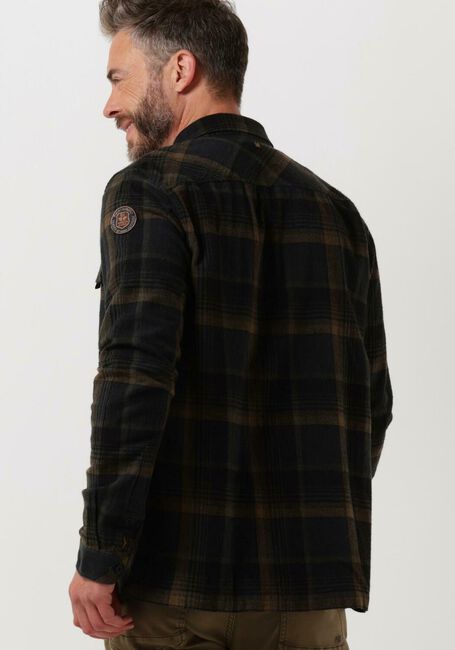 Schwarze PME LEGEND Casual-Oberhemd LONG SLEEVE SHIRT COTTON YARN DYED CHECK - large