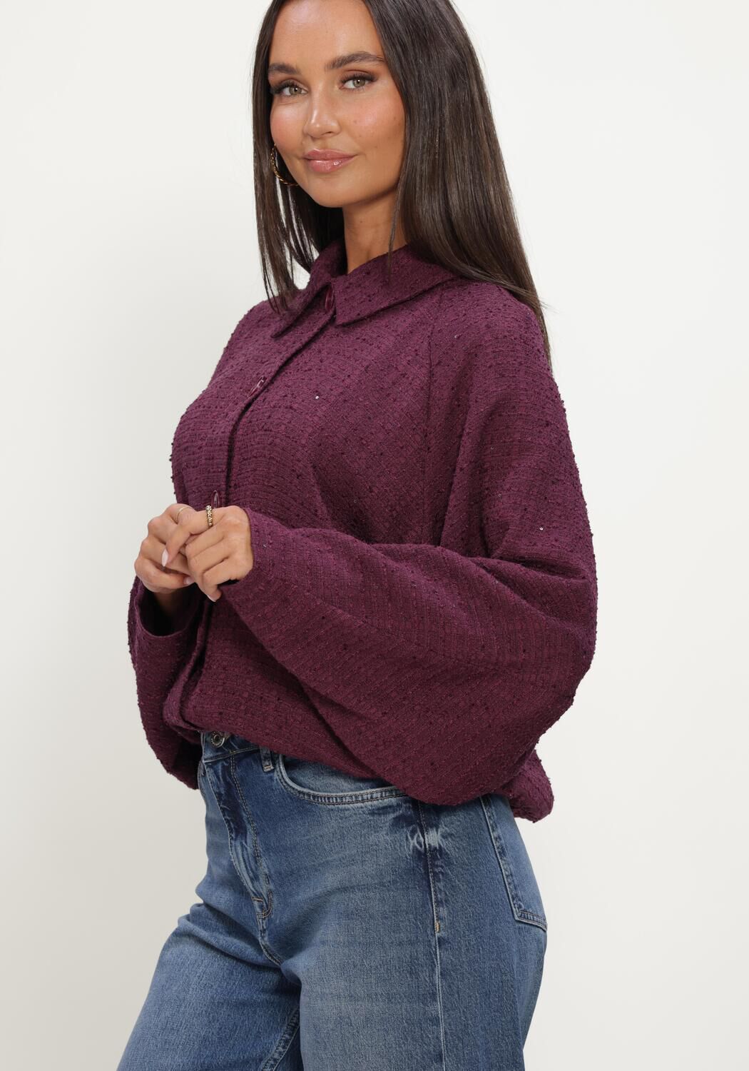 Bordeaux STUDIO ANNELOES Jack Dunya bomber jacket - large