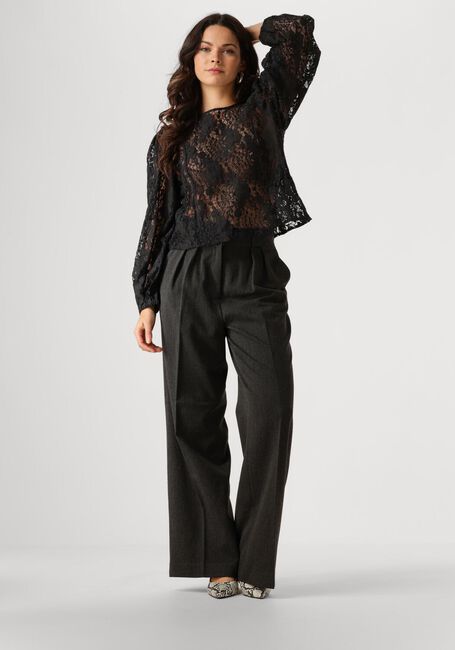 Schwarze OBJECT Top OBJBEVERLY L/S LO TOP - large
