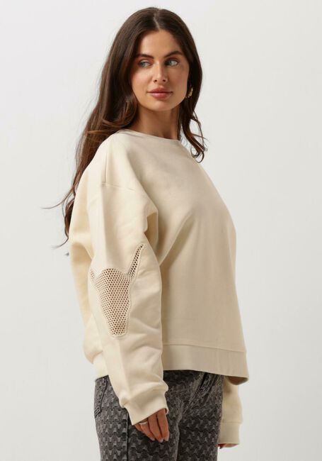 Ecru ALIX THE LABEL Pullover LADIES KNITTED MESH SWEATER - large