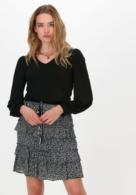 Schwarze OBJECT Top JANNIE LS V-NECK TOP - large