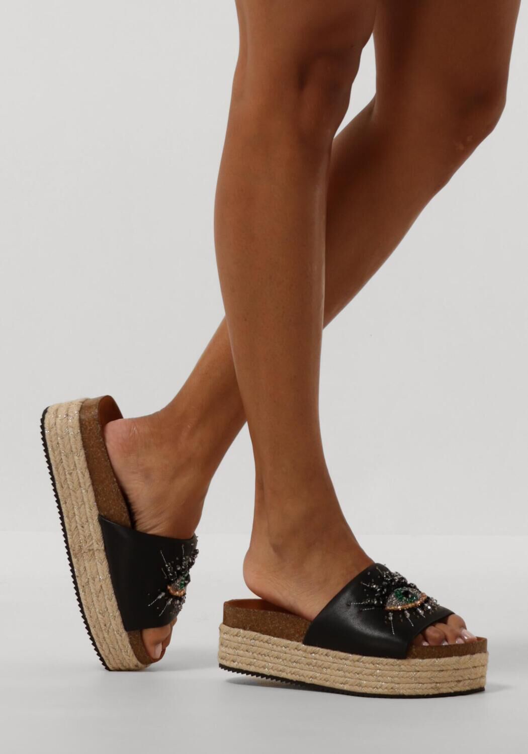 Schwarze KURT GEIGER LONDON Pantolette KENSINGTON EYE FLATFORM - large
