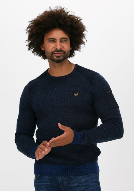 Blaue PME LEGEND Pullover R-NECK COTTON RIB KNIT - large