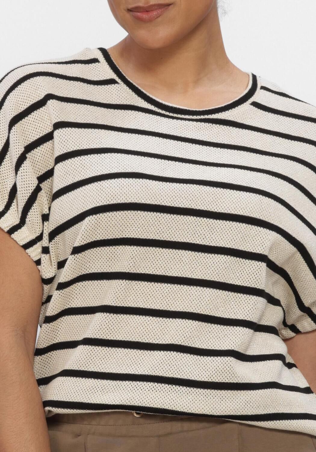 Khaki SUMMUM Tops & T-shirts TOP STRIPED GAUZE - large