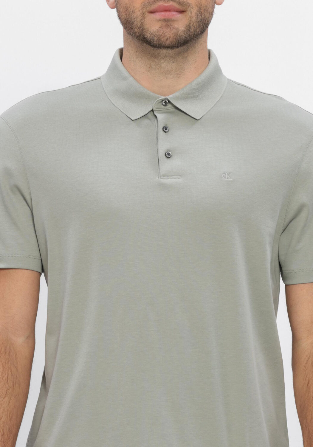 Gr&uuml;ne CALVIN KLEIN Polo-Shirt SS SUPIMA CHEST EMB POLO - large