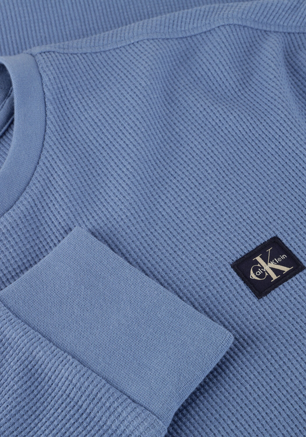 Hellblau CALVIN KLEIN Pullover LS WAFFLE BADGE CREWNK TEE - large