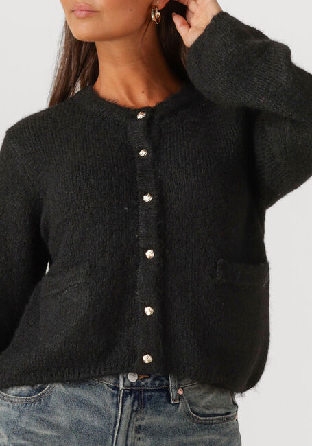 Schwarze OBJECT Strickjacke OBJSAGGIA RE L/S KNIT CARDIGAN - large