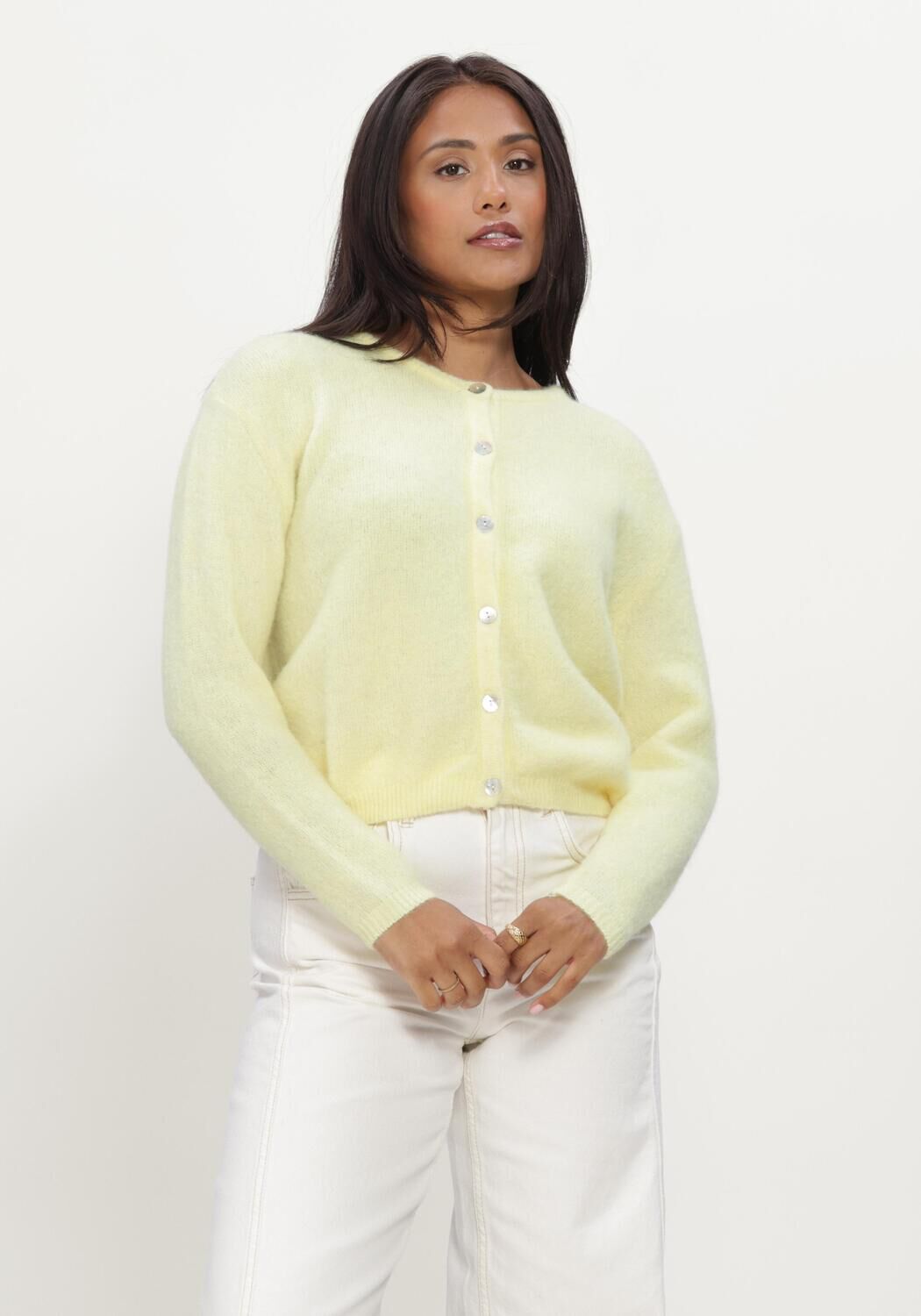 Gelbe AMERICAN VINTAGE Strickjacke VITOW - large