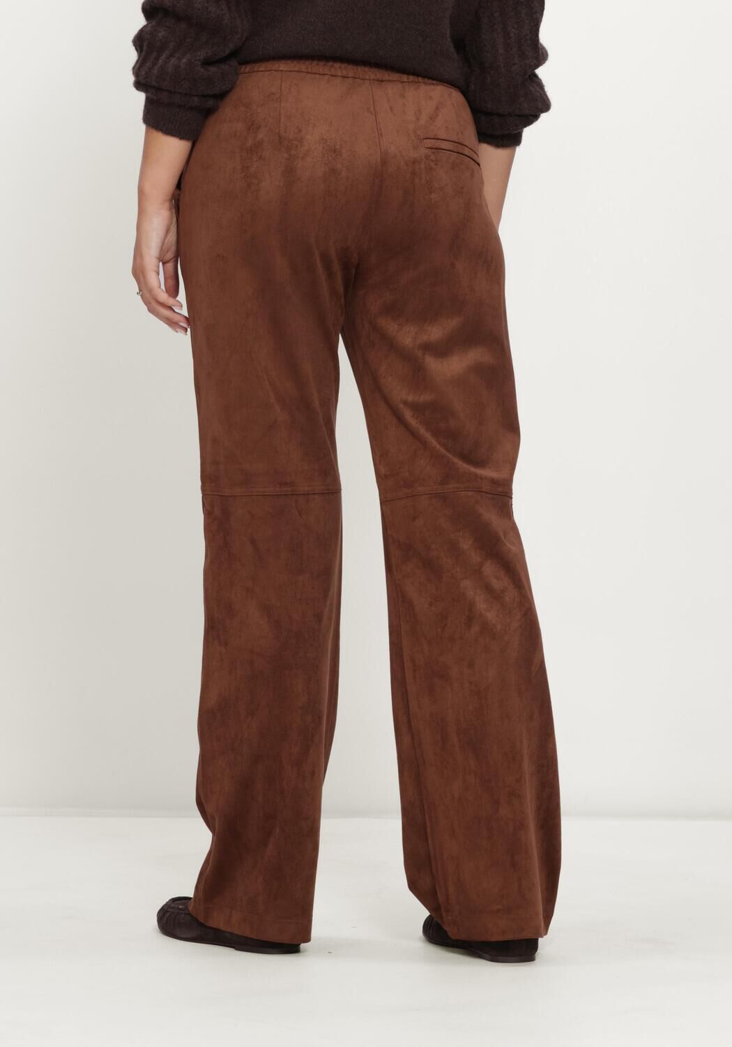 Braune MAC Hose 0455 VELOUR CHIARA WIDE LEG - large