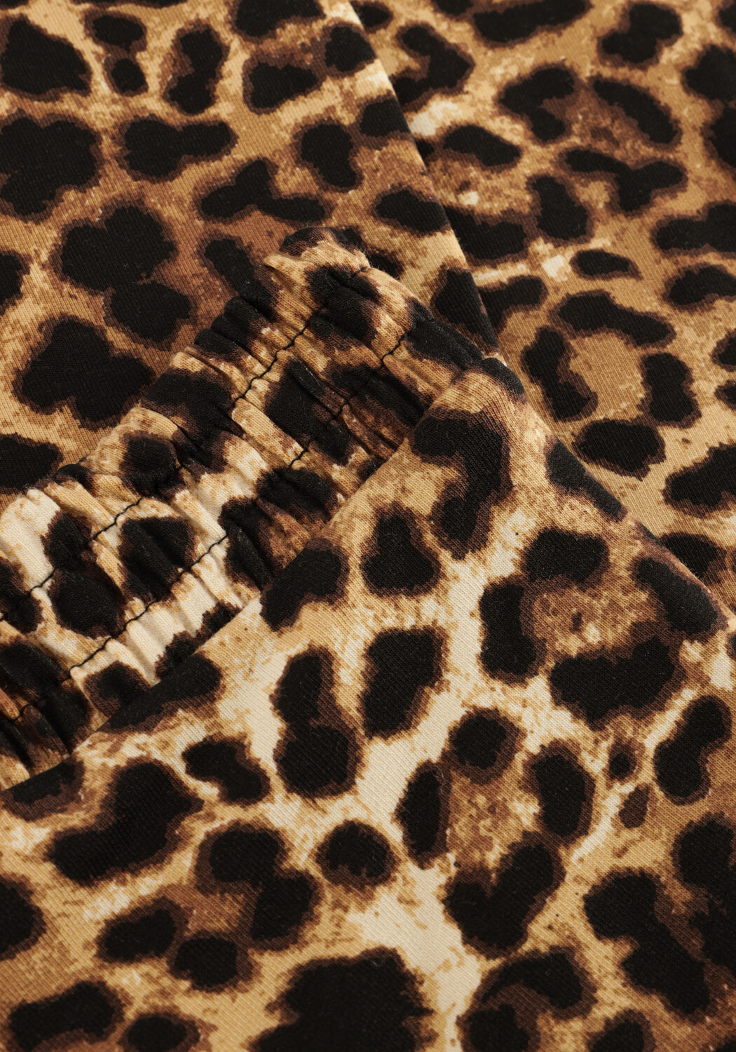 Braune MOODSTREET Schlaghose BIBI FLARED LEOPARD PANTS - large