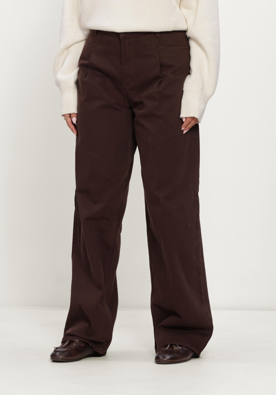 Braune EDITED Wide jeans LEIGHTON JEANS - large