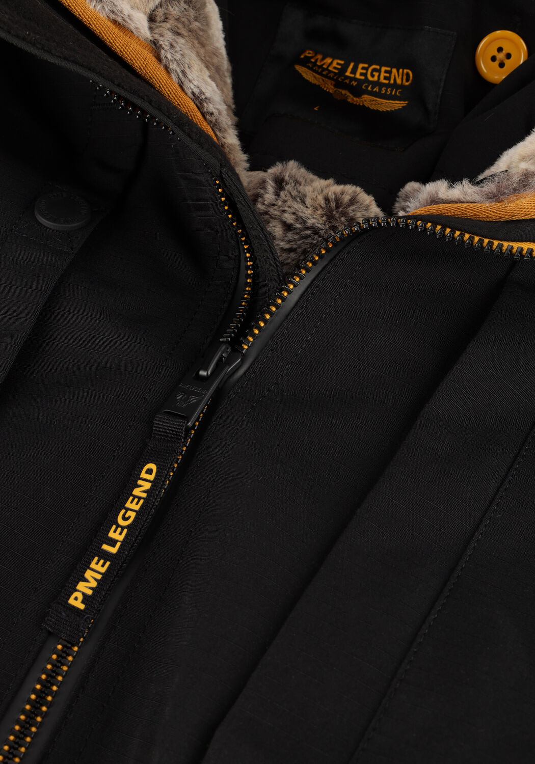 Schwarze PME LEGEND Parkas SEMI LONG JACKET SNOWPACK TRAIL RIPSTOP - large