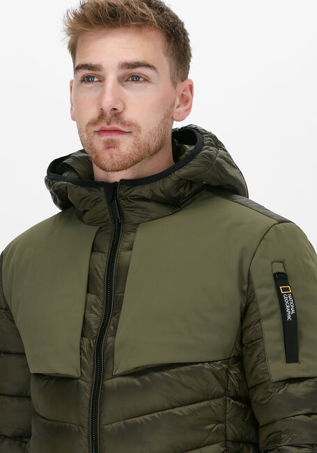Dunkelgrün NATIONAL GEOGRAPHIC Wattierte Jack HOODED JACKET - large