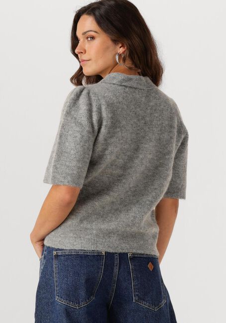 Hellgrau OBJECT Pullover OBJANNE S/S RE KNIT POLO - large
