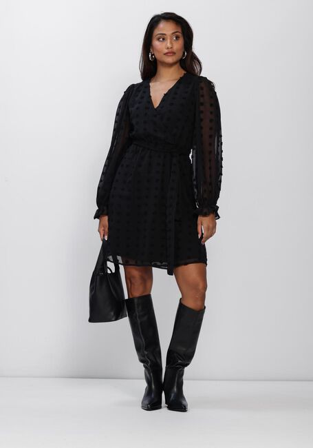 Schwarze Y.A.S. Kleider YASDOTTIE LS WRAP DRESS - large