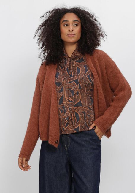 Braune SUMMUM Strickjacke WRAP CARDIGAN MOHAIR WOOL BLEND KNIT - large