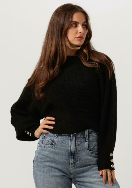 Schwarze GUESS Pullover LS BUTTON CUFF ISADORA SWTR - large