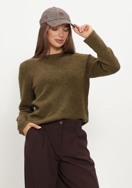 Olive SELECTED WOMEN Pullover SLWLULU NEW LS KNIT O-NECK - large