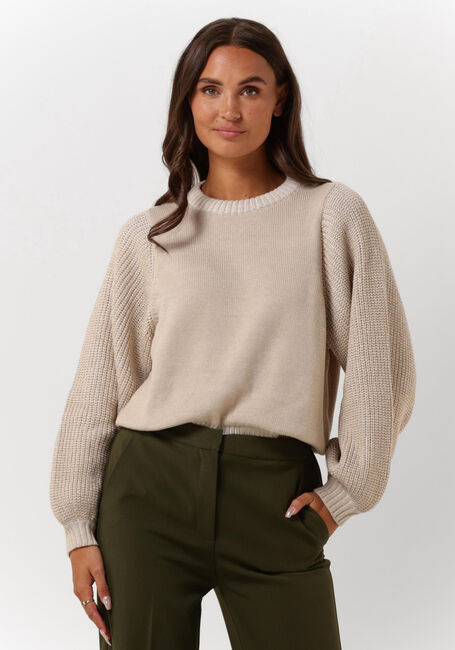 Beige ANOTHER LABEL Sweatshirt ULLA KNITTED PULL L/S - large