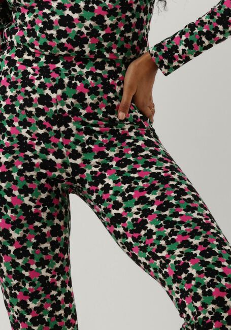 Mehrfarbige/Bunte COLOURFUL REBEL Schlaghose CUTE FLOWER PEACHED EXTRA FLARE PANTS - large