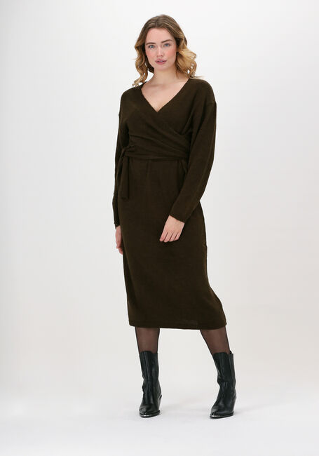 Braune NA-KD Midikleid WRAPPED MIDI DRESS - large