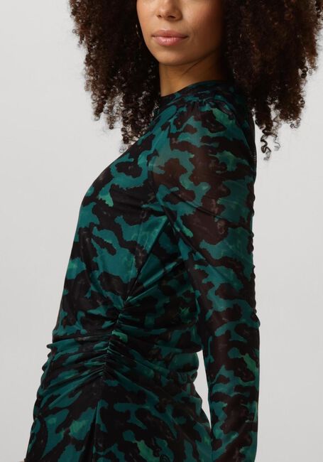 Grüne POM AMSTERDAM Midikleid CAMO TEAL GREEN MESH - large