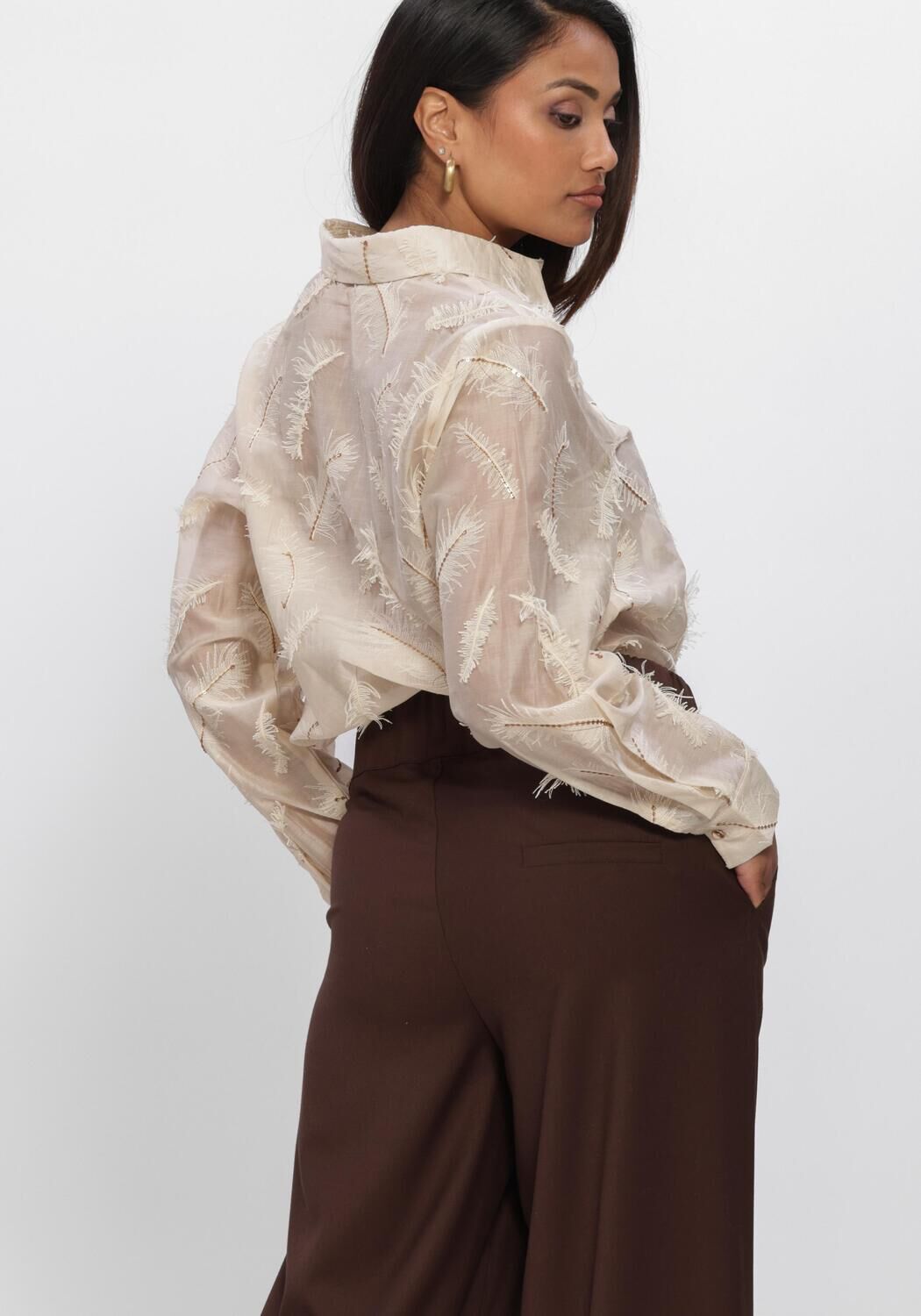 Creme NUKUS Blusen AYSHA BLOUSE FEATHERS - large