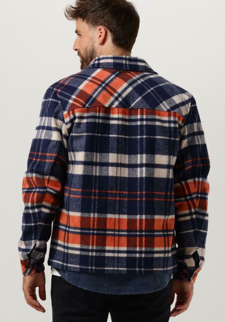 Blaue SCOTCH & SODA Overshirt BRUSHED WOOL-BLEND CHECKED OVERSHIRT - large