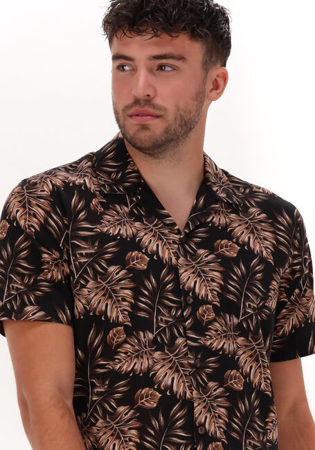 Braune COLOURFUL REBEL Casual-Oberhemd KAI PALM SHORT SLEEVE SHIRT - large