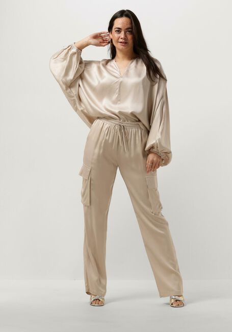 Beige RESORT FINEST Cargohosen SATIN CARGO PANTS - large