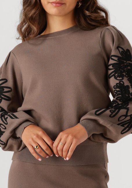 Braune OBJECT Pullover OBJJOANA L/S KNIT PULLOVER - large