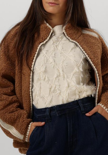Cognacfarbene UGG Jack NIKIA CHROCHET FLUFF JACKET - large