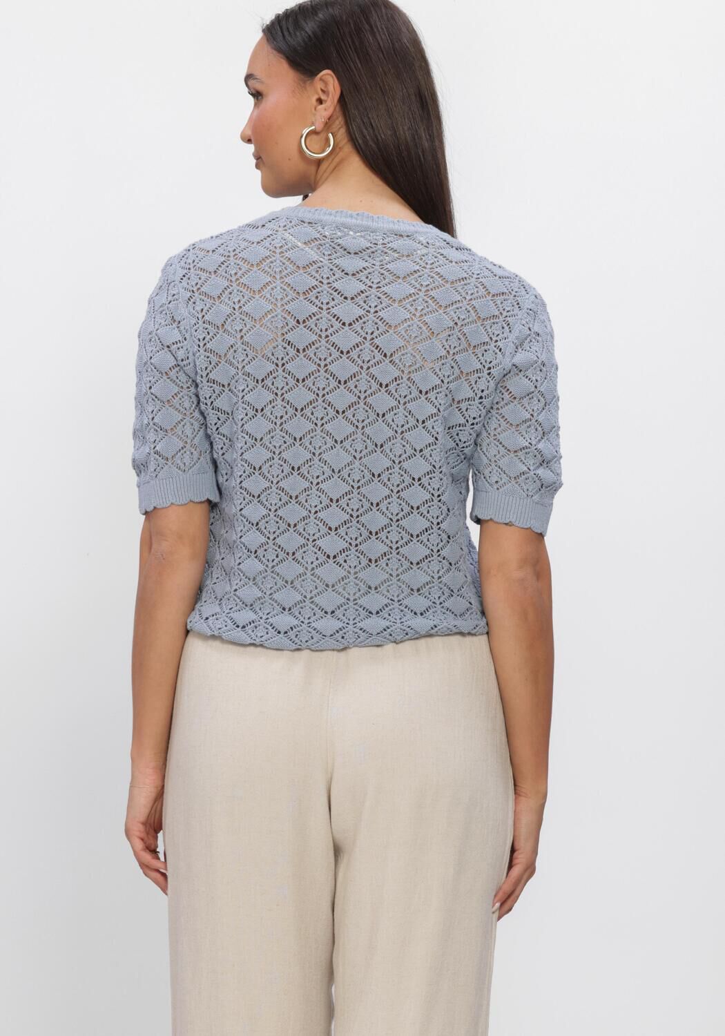 Blaue SELECTED WOMEN Strickjacke SLFSOFIA 2/4 KNIT CARDIGAN - large