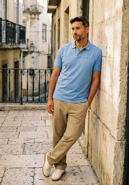 Blaue TOMMY JEANS Polo-Shirt TJM REG ESS POLO EXT - large