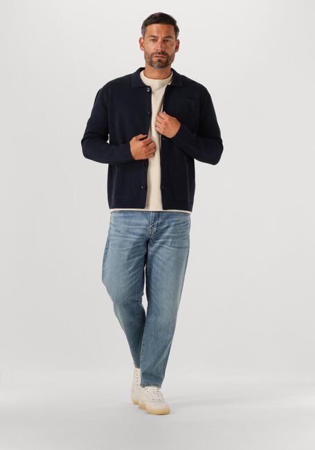 Dunkelblau SELECTED MEN Strickjacke SLHMIKE LIGHT LS KNIT RELAXED POLO CARDIGAN - large
