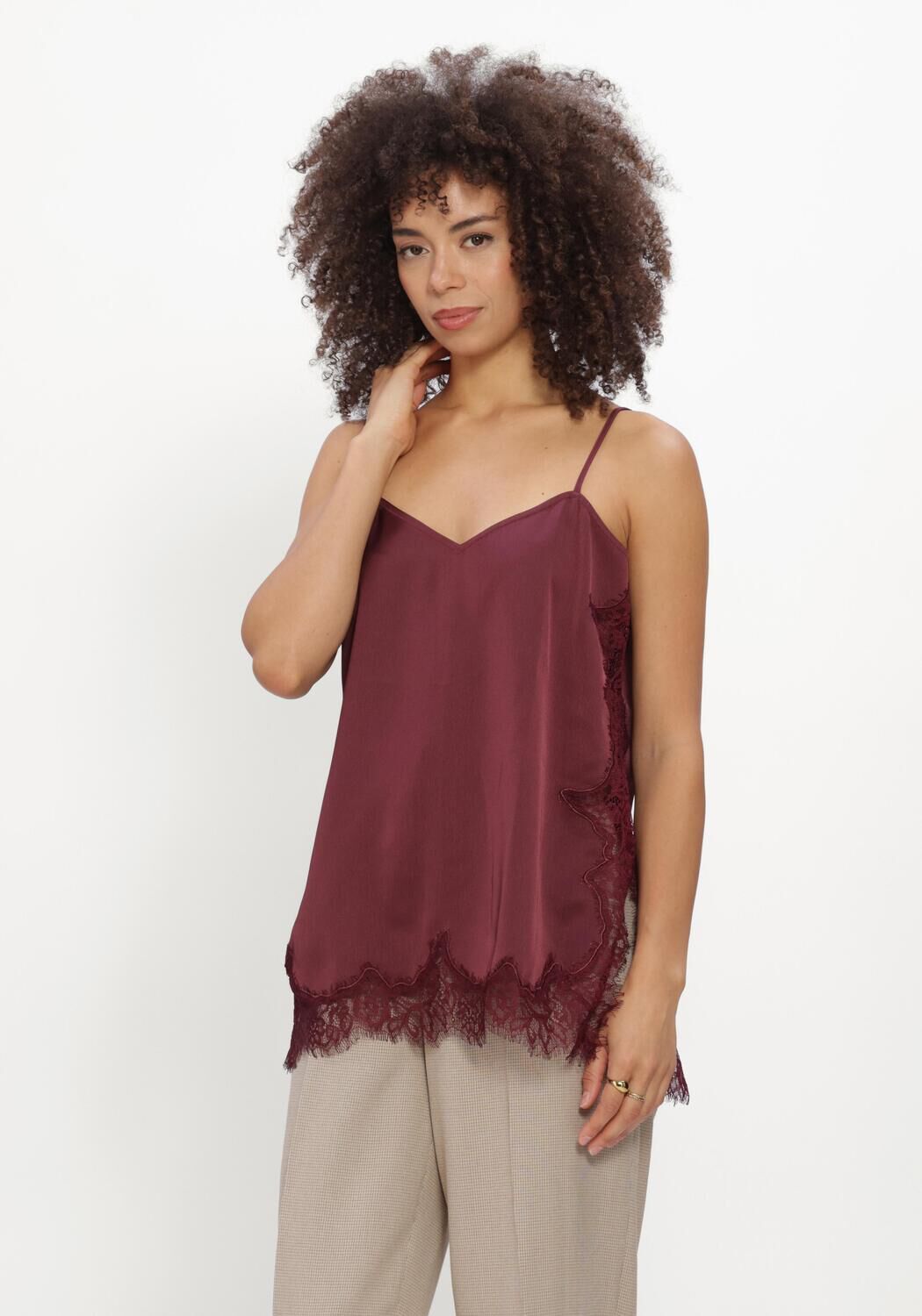 Bordeaux CATWALK JUNKIE Top LACE SPAGHETTI TOP - large