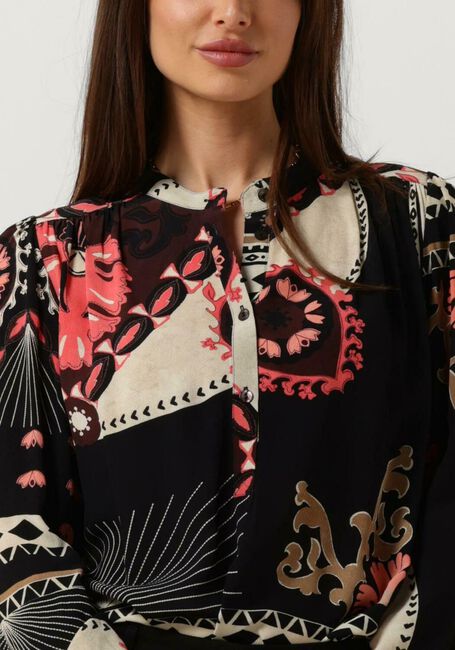 Schwarze SUMMUM Blusen TOP SCARF PRINT - large