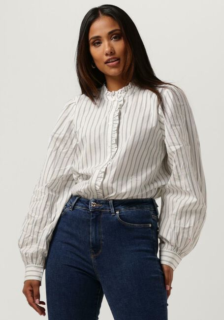 Beige TOMMY HILFIGER Blusen CO PINSTRIPE FEMININE BLOUSE LS - large