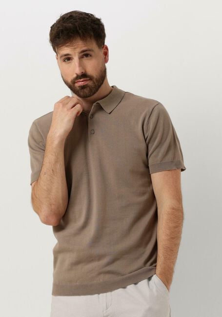 Taupe PURE PATH Polo-Shirt KNIT POLO WITH CHESTPRINT - large