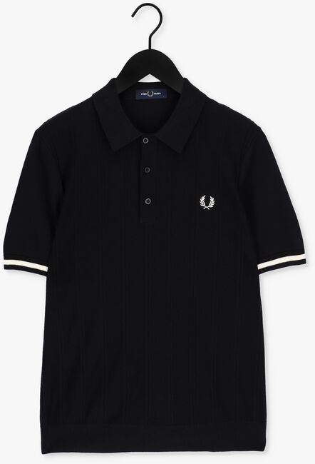 Schwarze FRED PERRY Polo-Shirt TIPPING TEXTURE KNITTED SHIRT - large